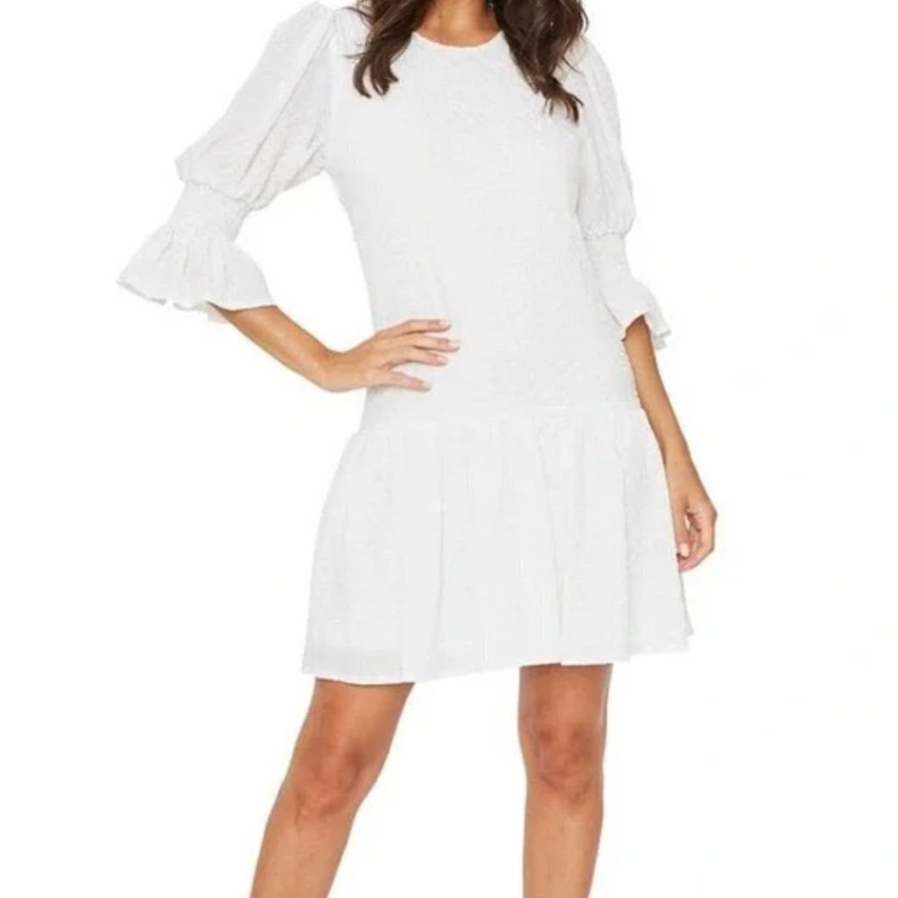 Black Halo Channing Mini Smocked Dress